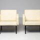 Pair of cream wool lounge chairs Martin Visser SZ48