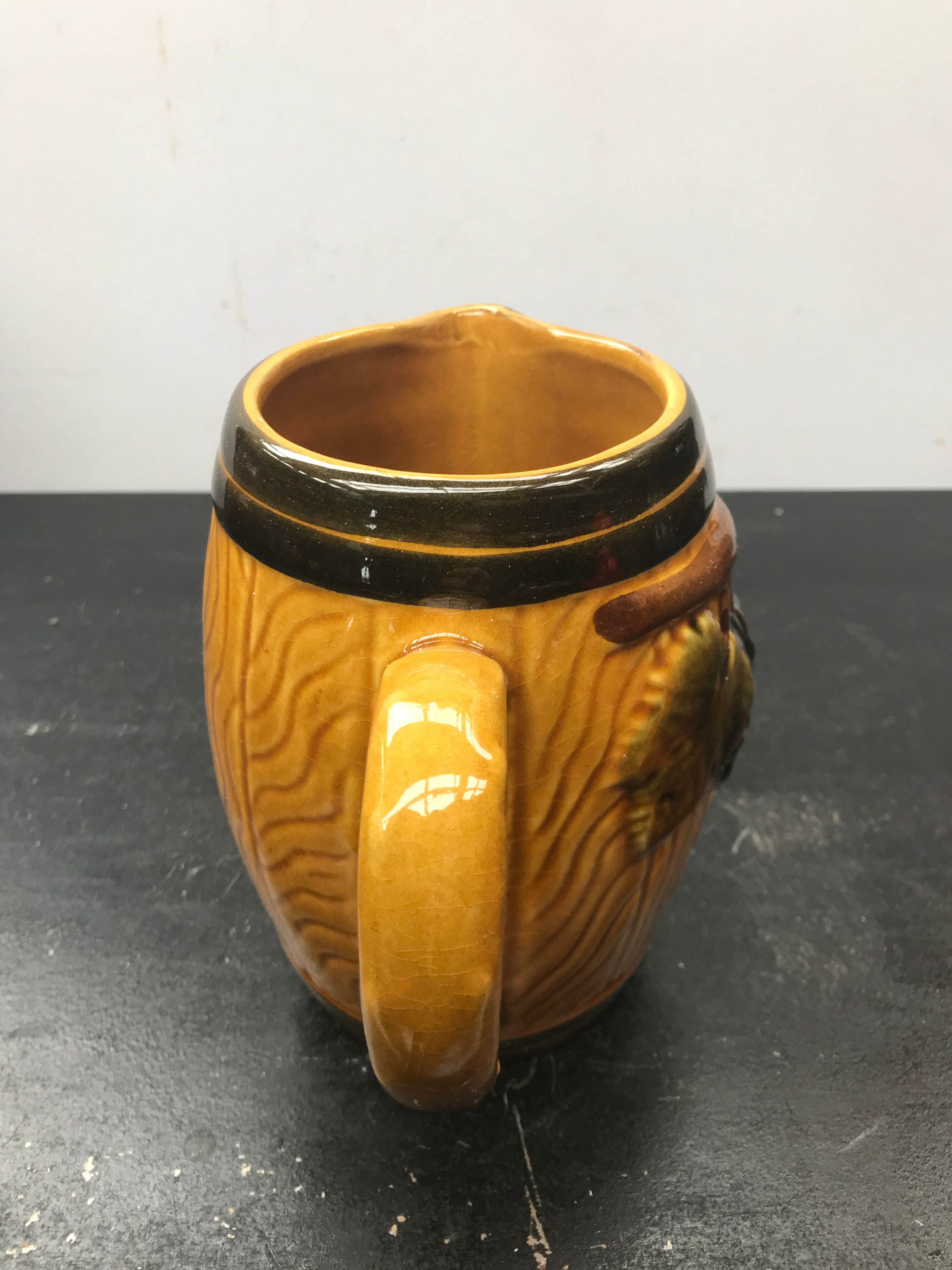 Former ceramic pitcher form tonneau decor vintage grape