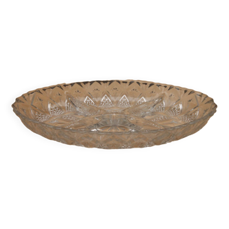 Compartmented dish in chiseled glass