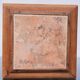 Art Nouveau wood stand planter with stone plaque