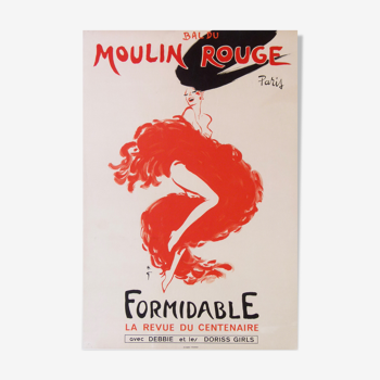 Bal du moulin rouge centenary review poster oar René Gruau 58 x 39 cm