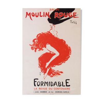 Bal du moulin rouge affiche de revue du centenaire oar René Gruau 58 x 39 cm