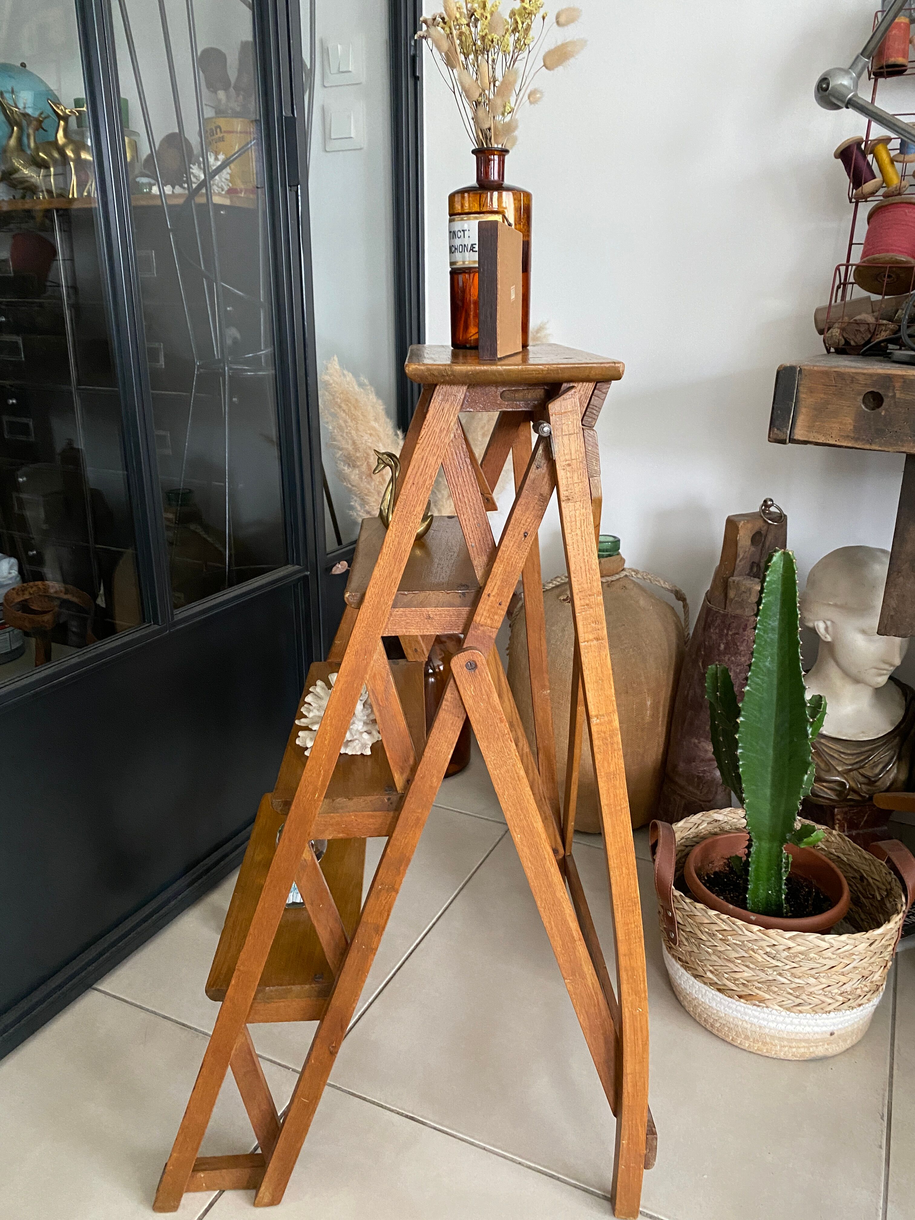 Vintage wooden stepladder