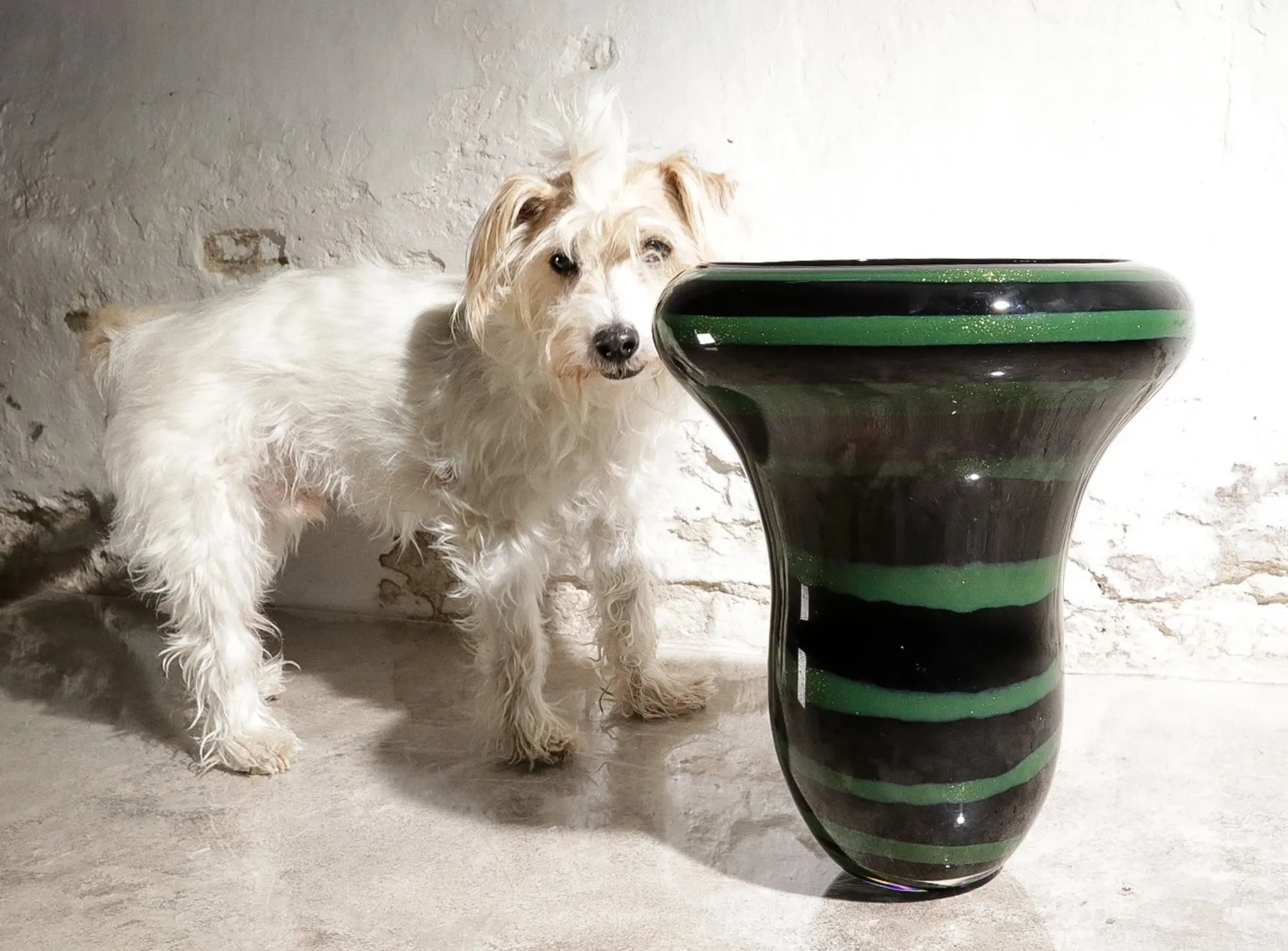 Large dutch design vilma henkelman, unica leerdam art glass vase 1989
