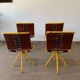 Lot de 4 chaises cuir vintage