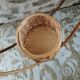 Vintage rattan plant holder and pot holder