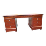 Very large Louis Philippe period mahogany pedestal desk from the 19th century