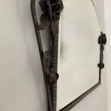 Beveled Art Deco wrought iron mirror