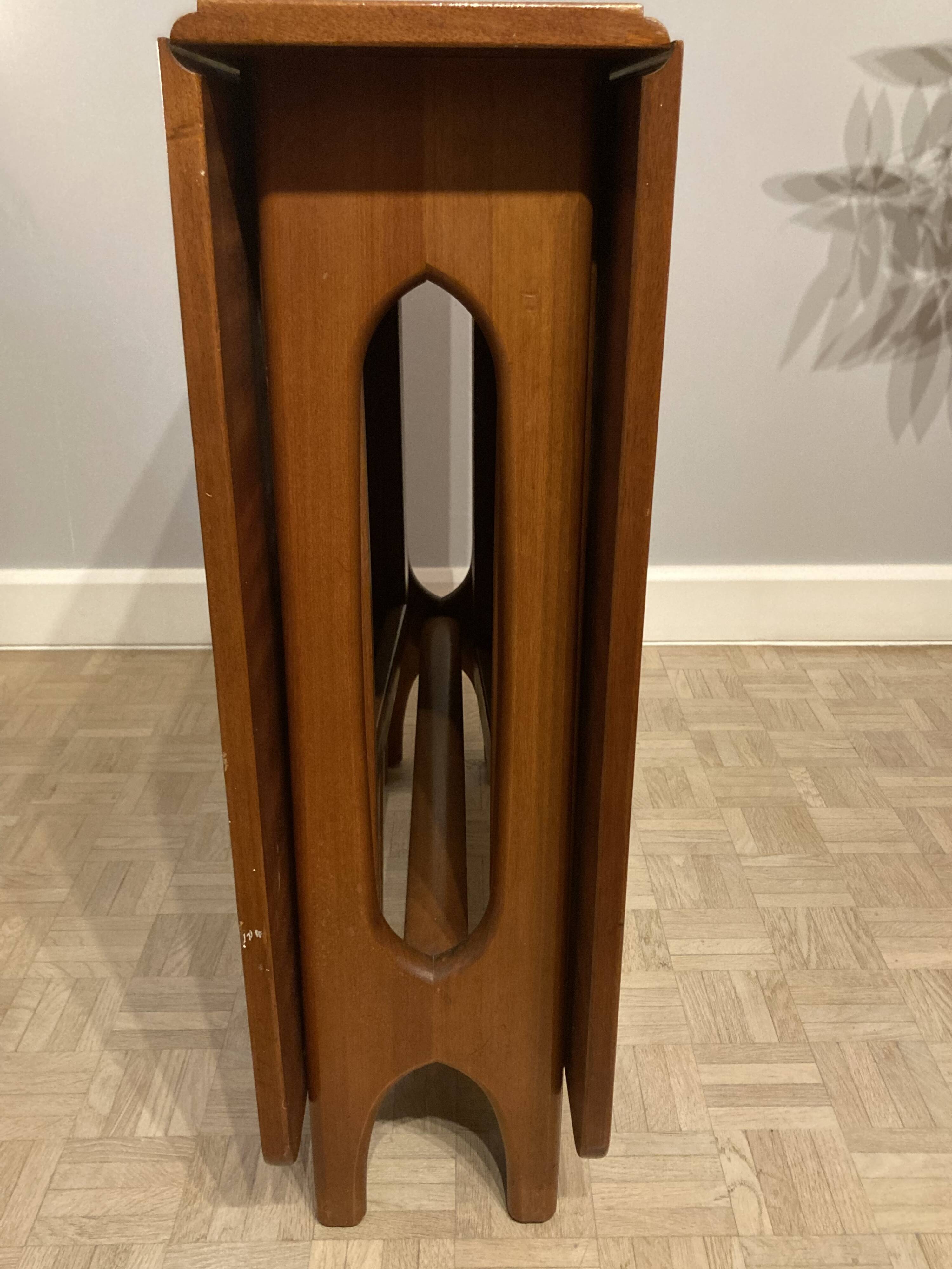 Vintage Scandinavian style wooden folding table in teak from the 1960s