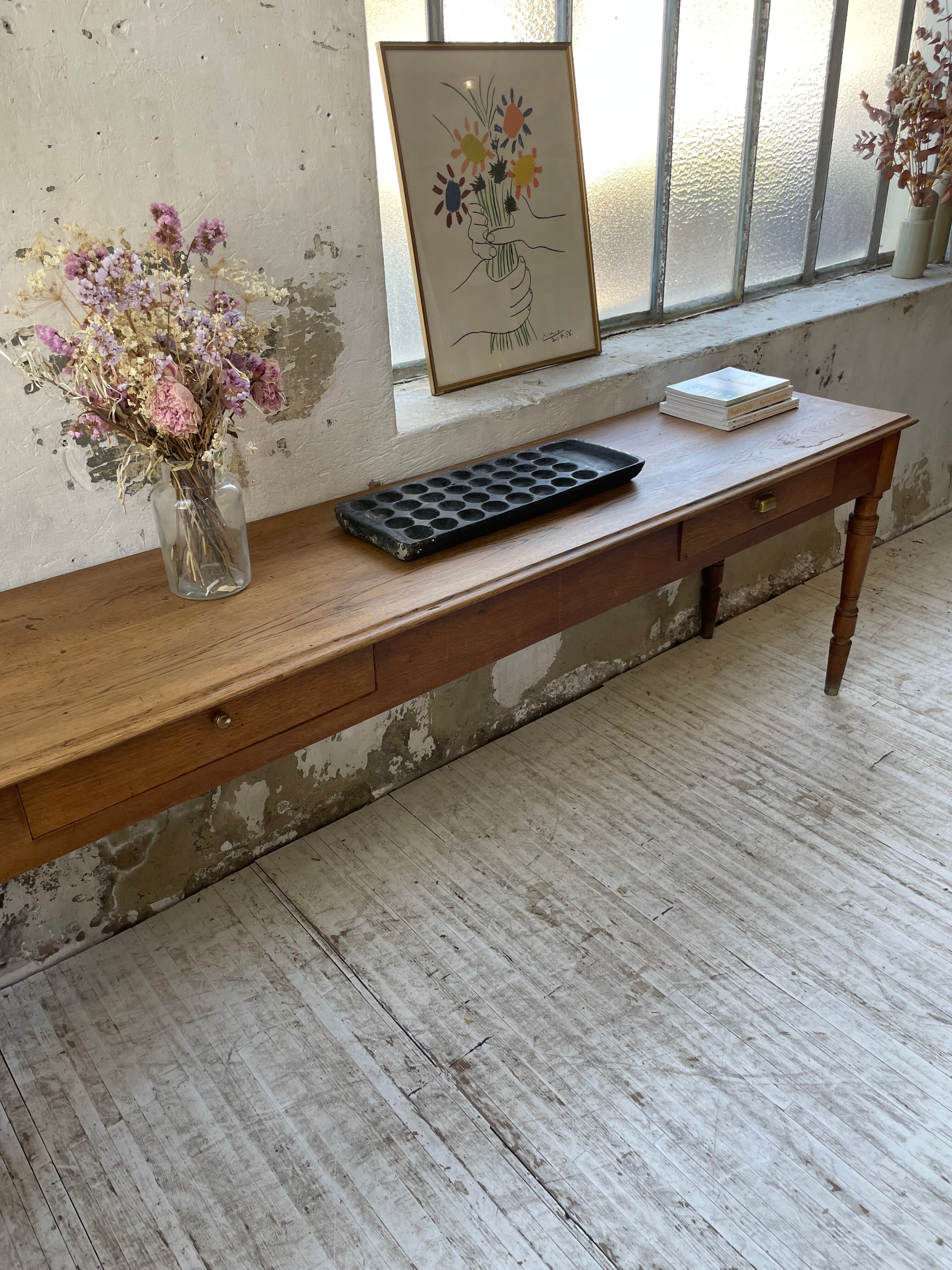 Oak table console