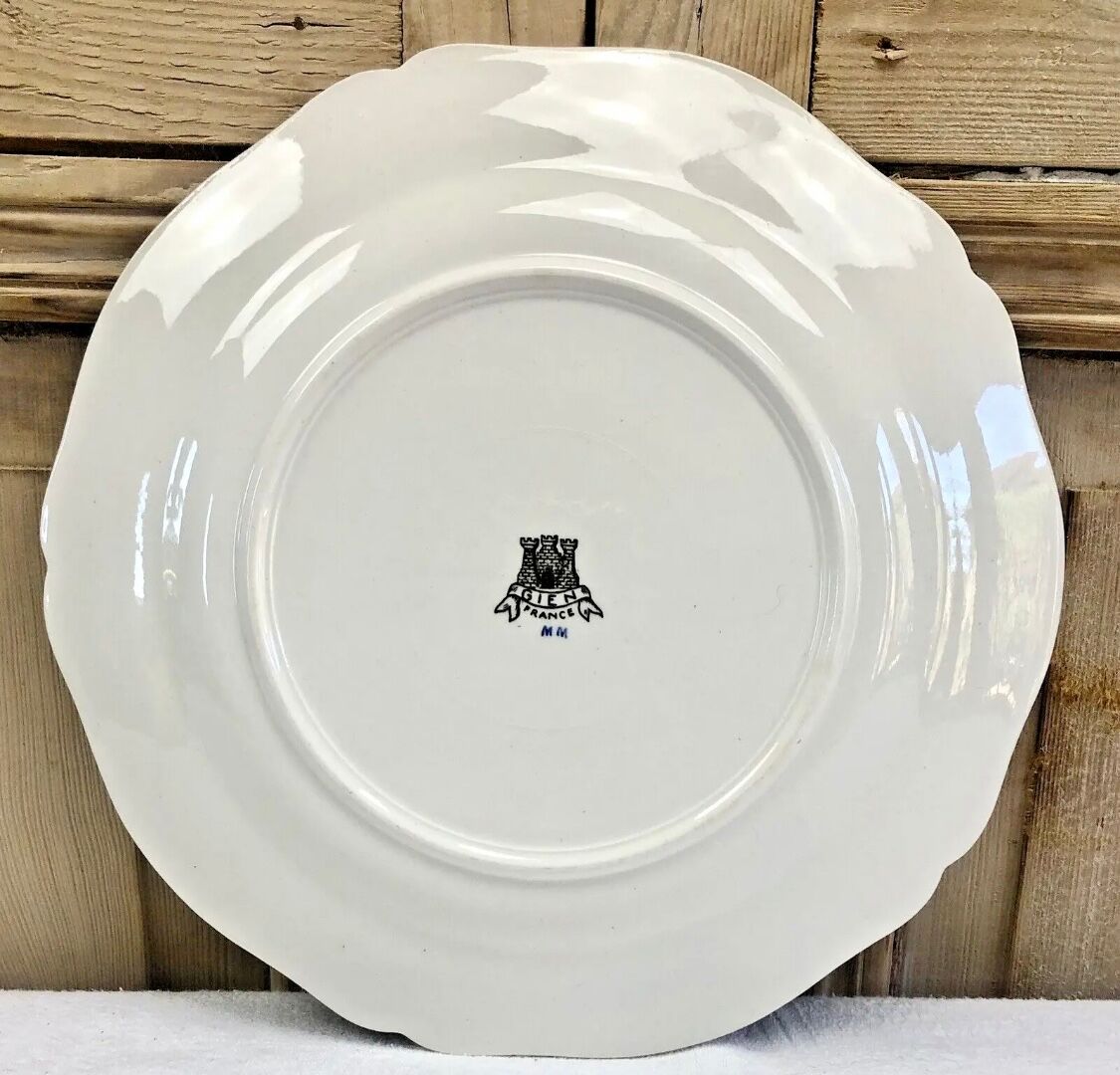 6 flat plates Gien Dionysos the children at the press 1938 1960