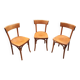 Set of 3 curved wood bistro chairs