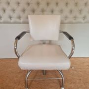 Fauteuil de salon en vinyle blanc, années 1960, États-Unis