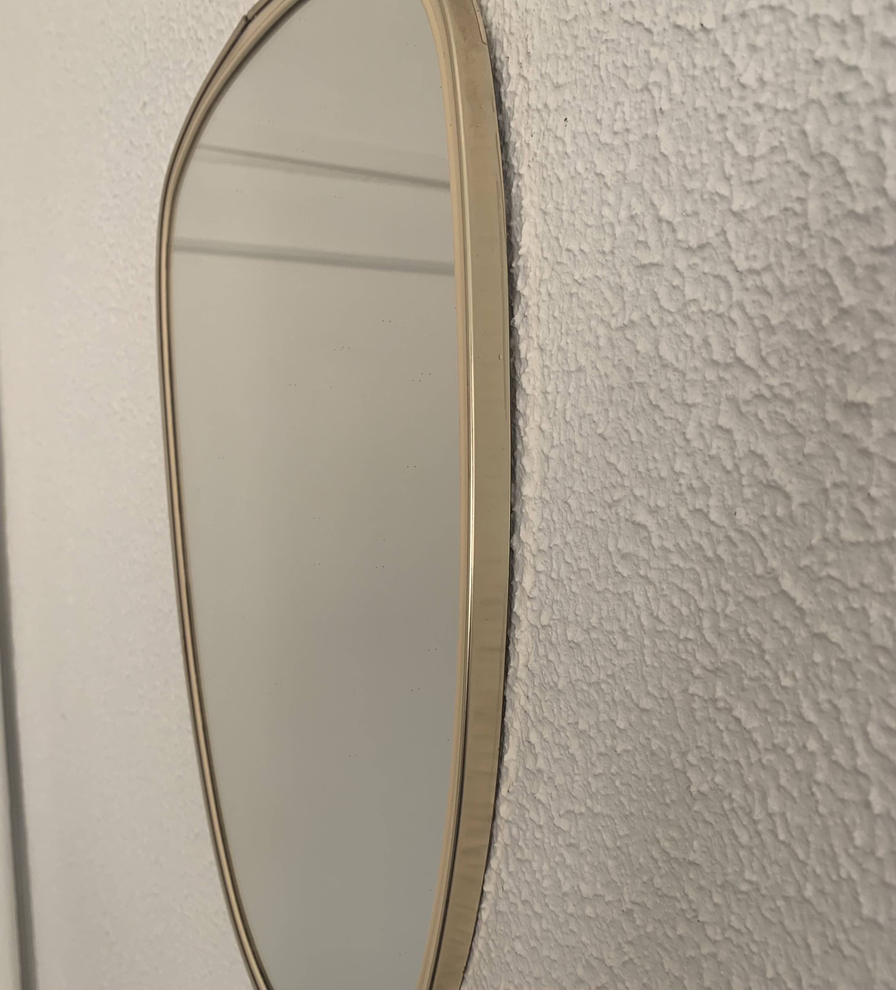 Vintage mirror 1960 free-form asymmetrical rearview mirror - 40 x 26 cm