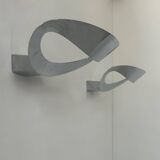 Pair of Mesmeri wall lamps for Artemide, Chrome-plated metal, Italy 1980