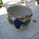 Ceramic flower pot with dabbling decorations