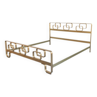 Mid-Century Brass Bed by Luciano Frigerio, 1970s