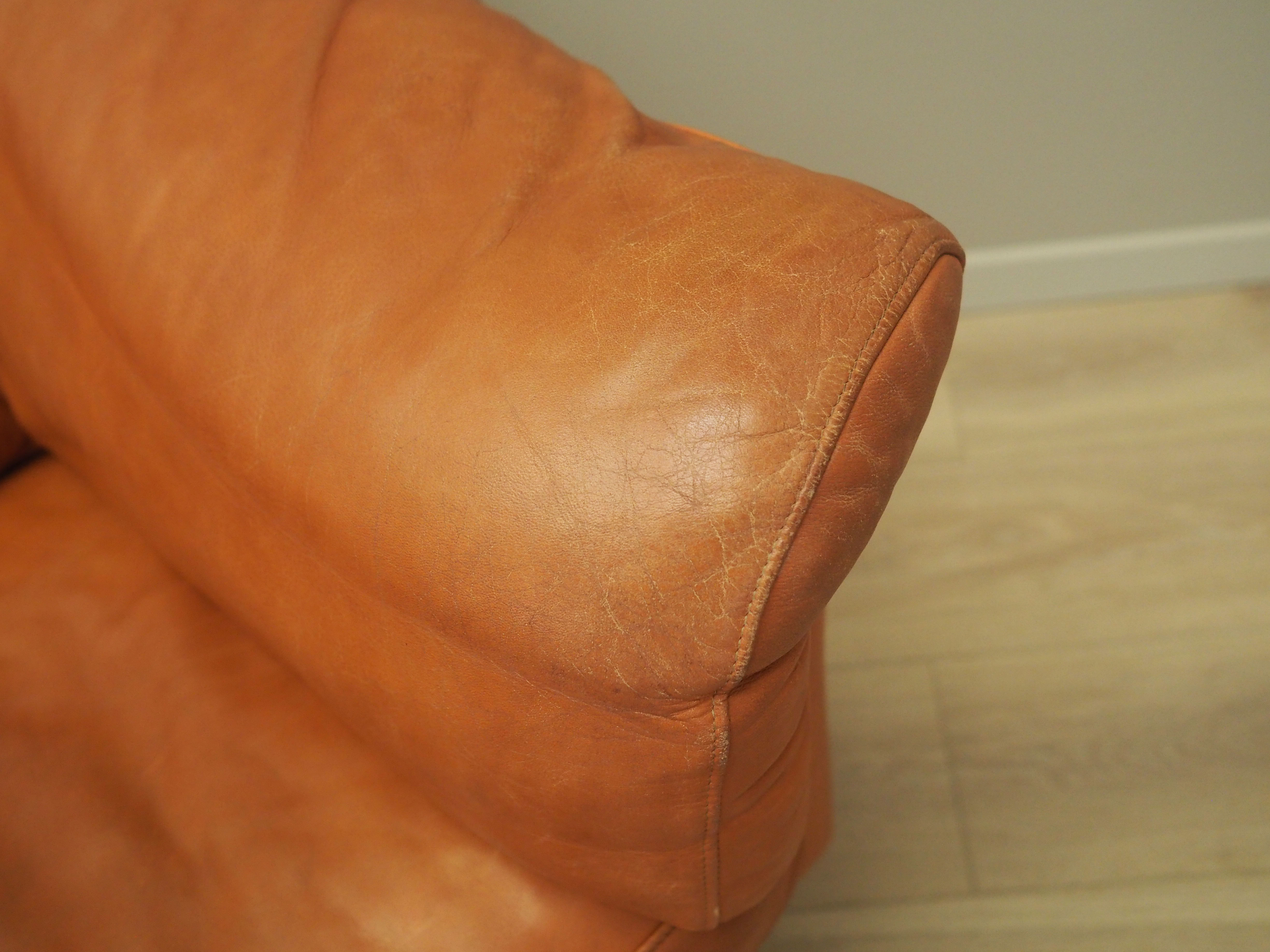 Leather sofa, danish design, 1960s, production: denmark