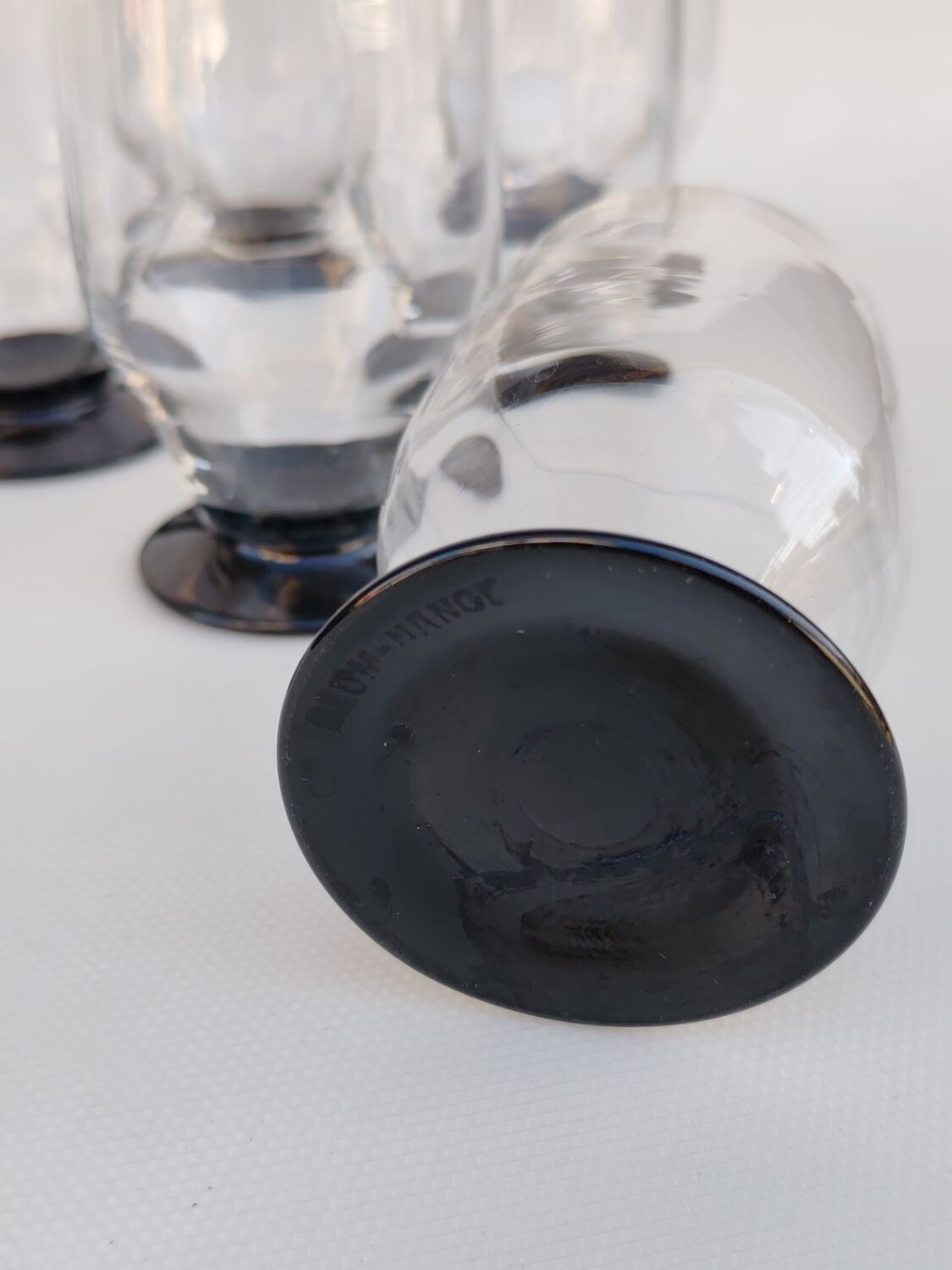 10 Art Deco glass goblets by Daum.