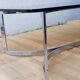 70's glass and chrome metal coffee table