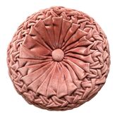 Coussin vintage velours plissé rond