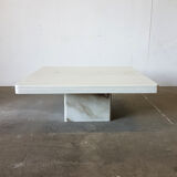 White marble square coffee table, Italy 1970s
