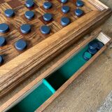 Old wooden checkers board