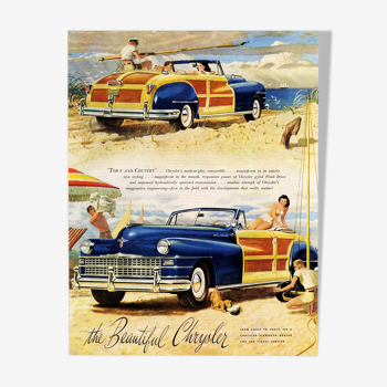 Advertising "Chrysler Convertible" Period 1950