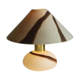 Murano glass brass table lamp with matching shade, Italy 1970s.
