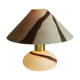 Lampe de table en laiton en verre de Murano avec abat-jour assorti, Italie années 1970.