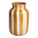 Vase Rayé Crème & Marron Clair en céramique artisanale