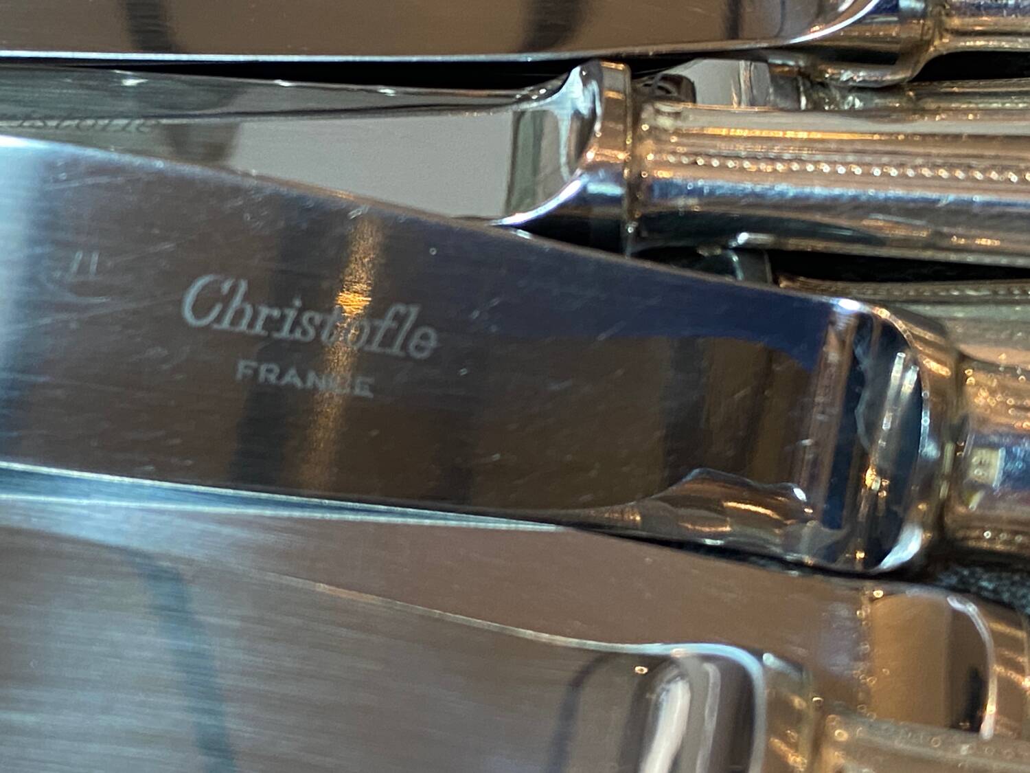 Christofle - Partie de Ménagère modèle Perle, 60 pièces métal argenté