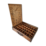 Old printing box with its stamps