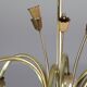 Art Deco Murano Glass and Brass Chandelier, 6 light, 1950