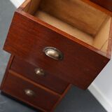 Dutch Industrial Mahogany Apothecary Cabinet, Mid-20th Century