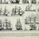 Old engraving 1898, Sailing boat and ship 1 • Lithograph, Original plate