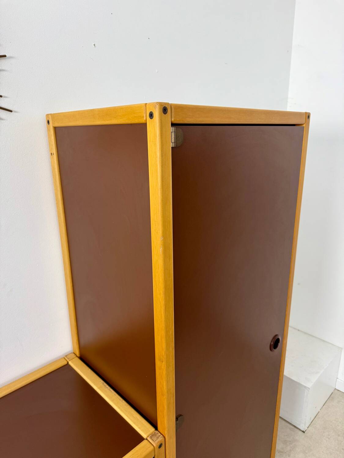 Flototto 70s design modular chest of drawers in vintage beech