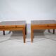 Vintage End Grain Wood Mosaic Tables  1960s