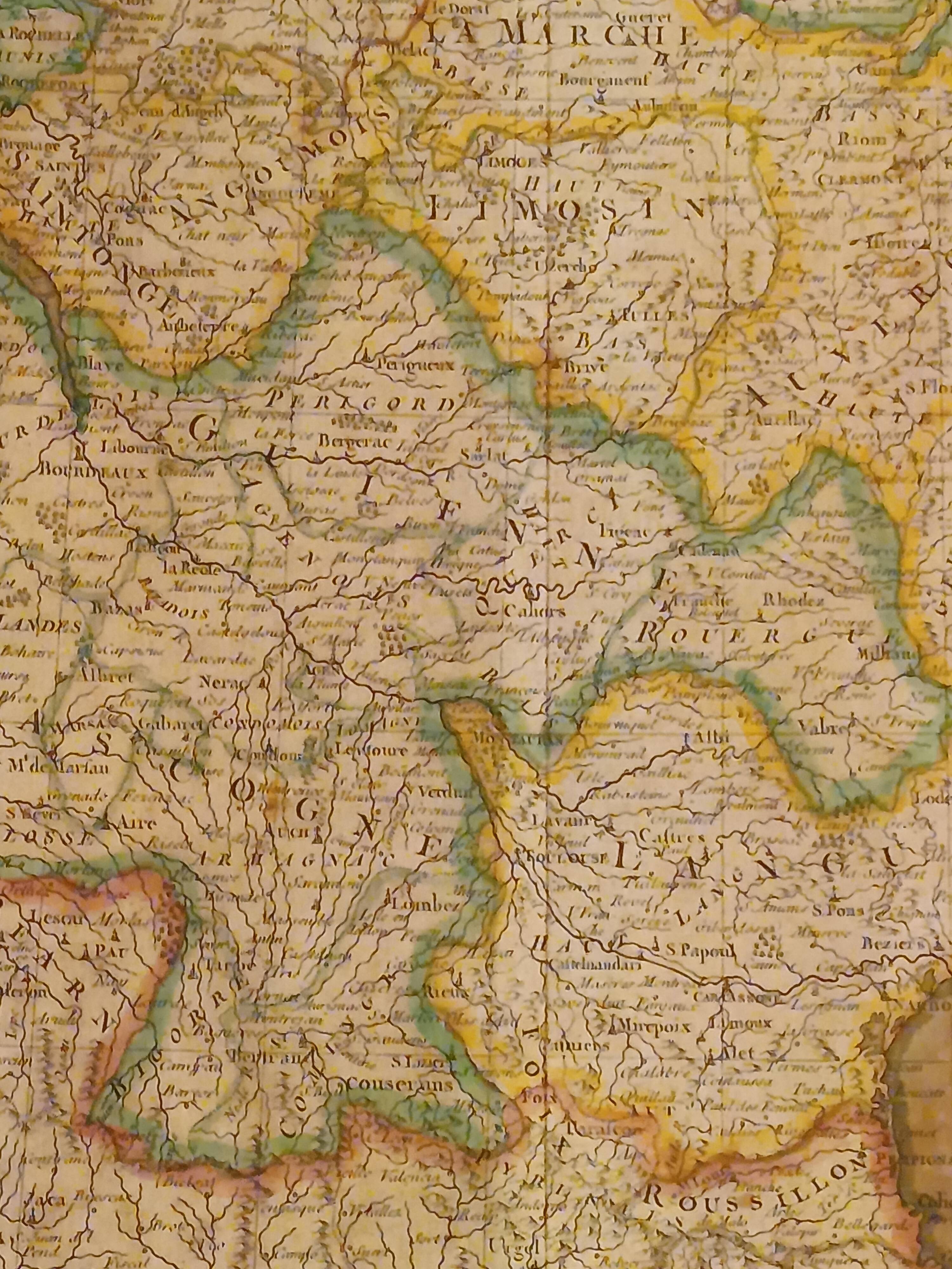 carte originale ancienne XVIIIème Rizzi Zannoni / Lattré coloriée