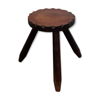 Tabouret tripode en bois