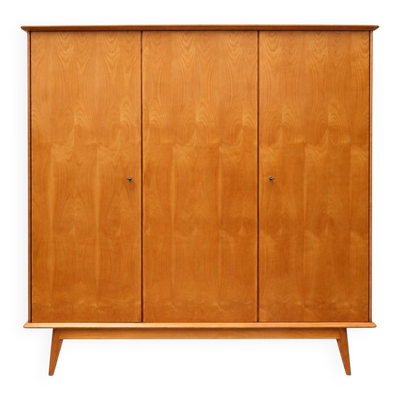 Armoire vintage en bois avec miroir, 3 portes