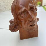 Carved wooden subject by Ferdinand PARPAN representing Christ