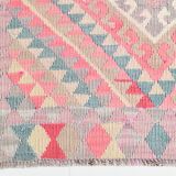 Pink Kilim Runner Rug, 94x404Cm