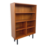 Modular vintage shelf bookcase in modern Scandinavian style in teak