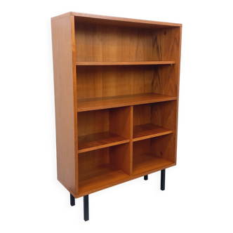 Modular vintage shelf bookcase in modern Scandinavian style in teak