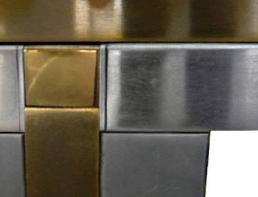 Steel and Brass Console Table by Bonci, Italy, 1970s