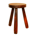 Tripod stool solid wood tinted red