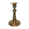 Bougeoir chandelier ancien en bronze doré, flambeau à frise de perle 18cm