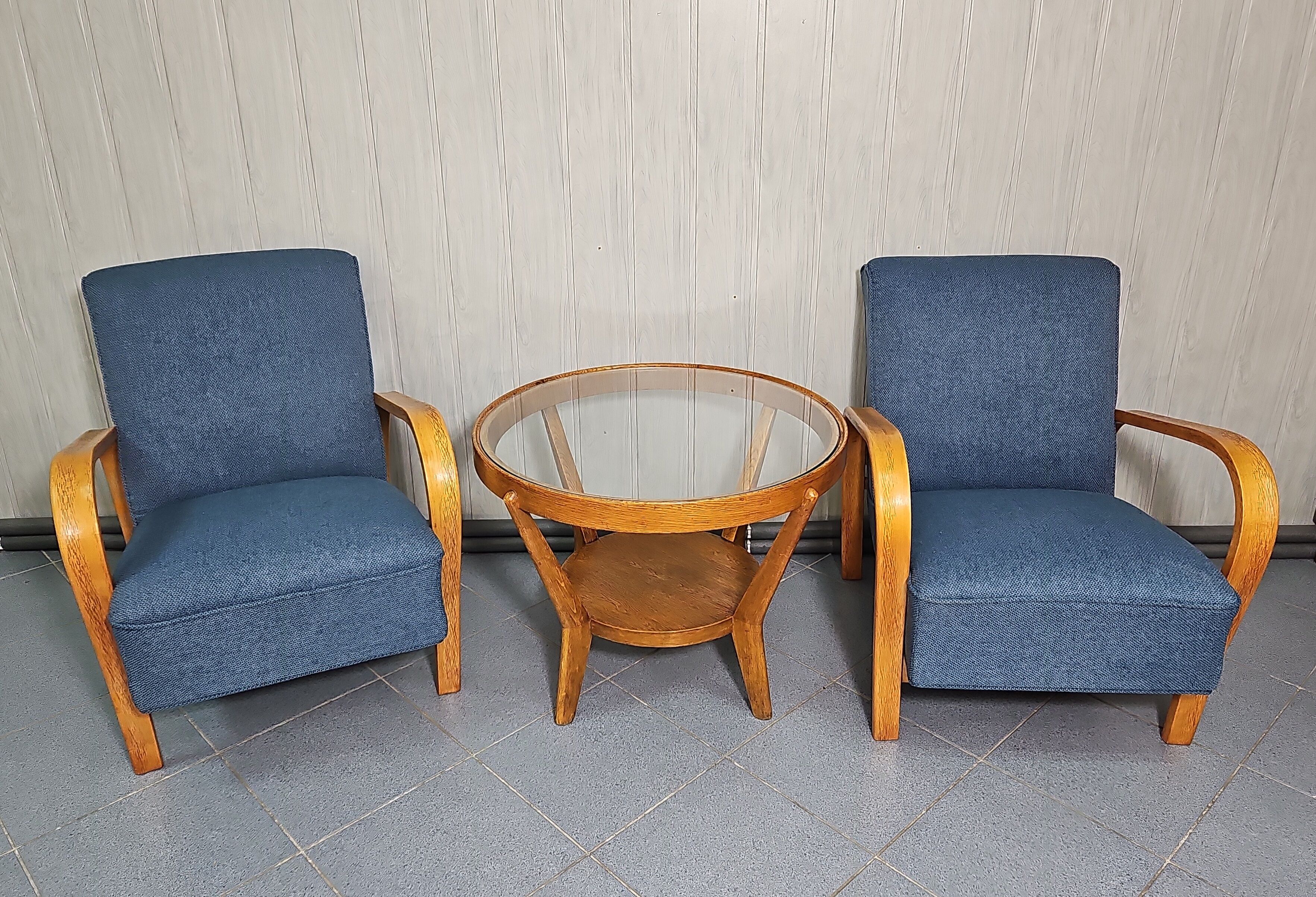 Pair of armchairs designed by K. Koželka & Antonín Kropáček for  Interier Praha Czechoslovakia 1950.