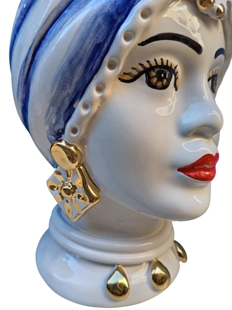 Coppia di Teste di moro siciliane in ceramica